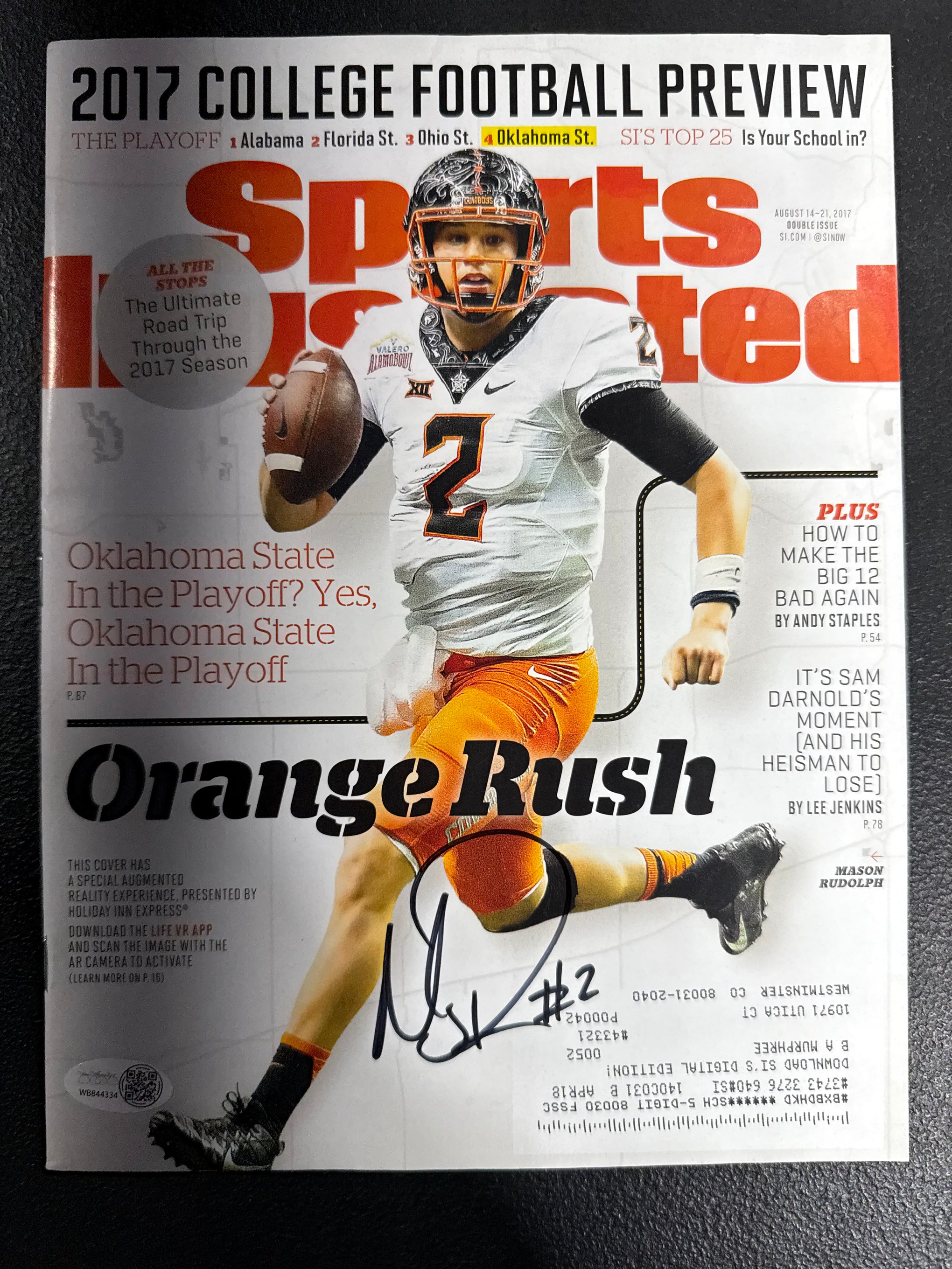 Sports Illustrated Aug 2017 College Football Preview Mason Rudolph Signed Jsa