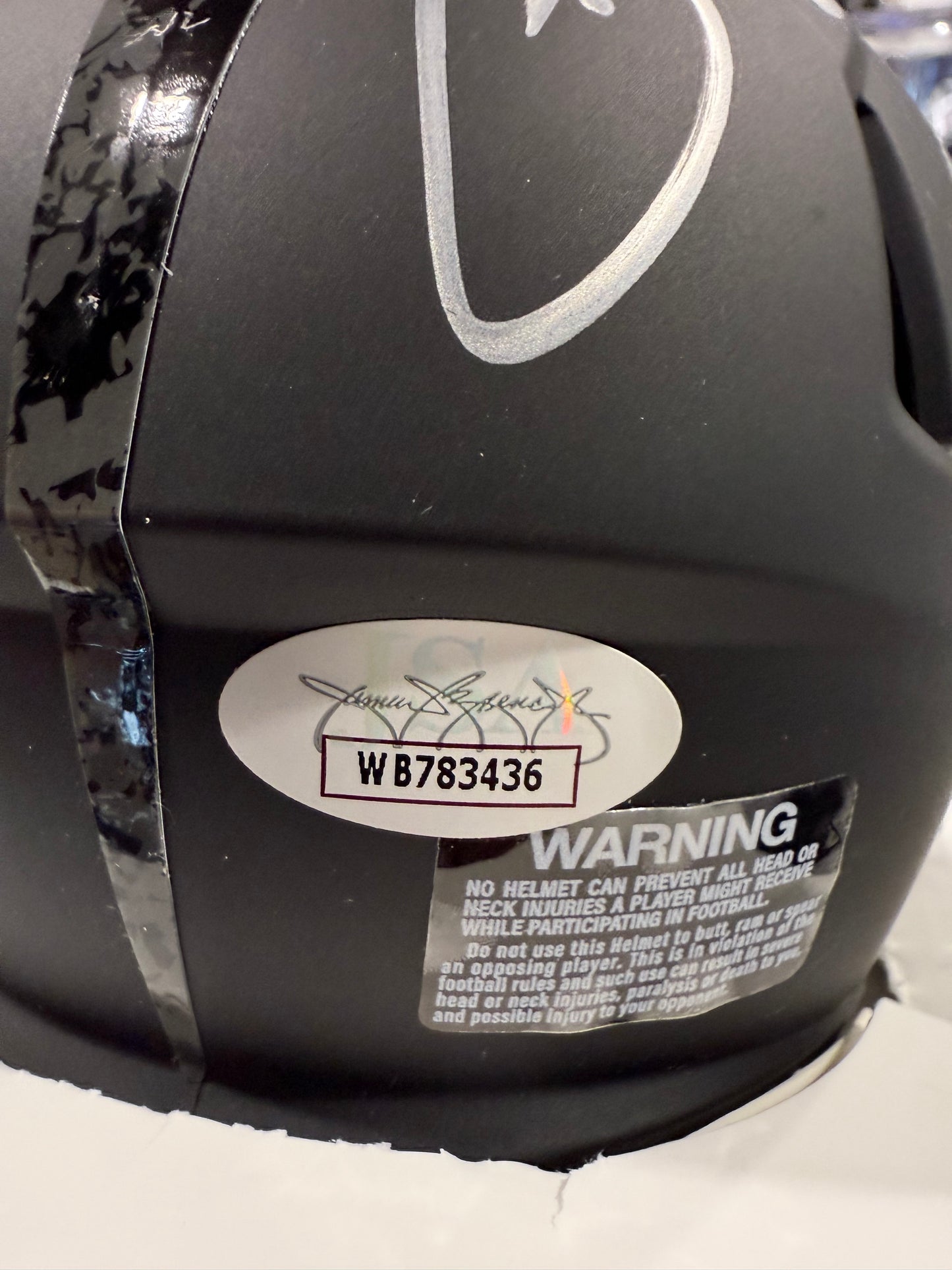 Pat White West Virginia Mountaineers Signed WVU Mini Helmet JSA Black