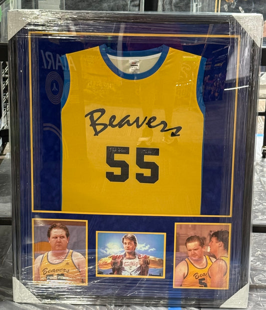 Mark Holton "Chubs" Teen Wolf Hand Signed Autographed BEAVERS #55 JERSEY Framed