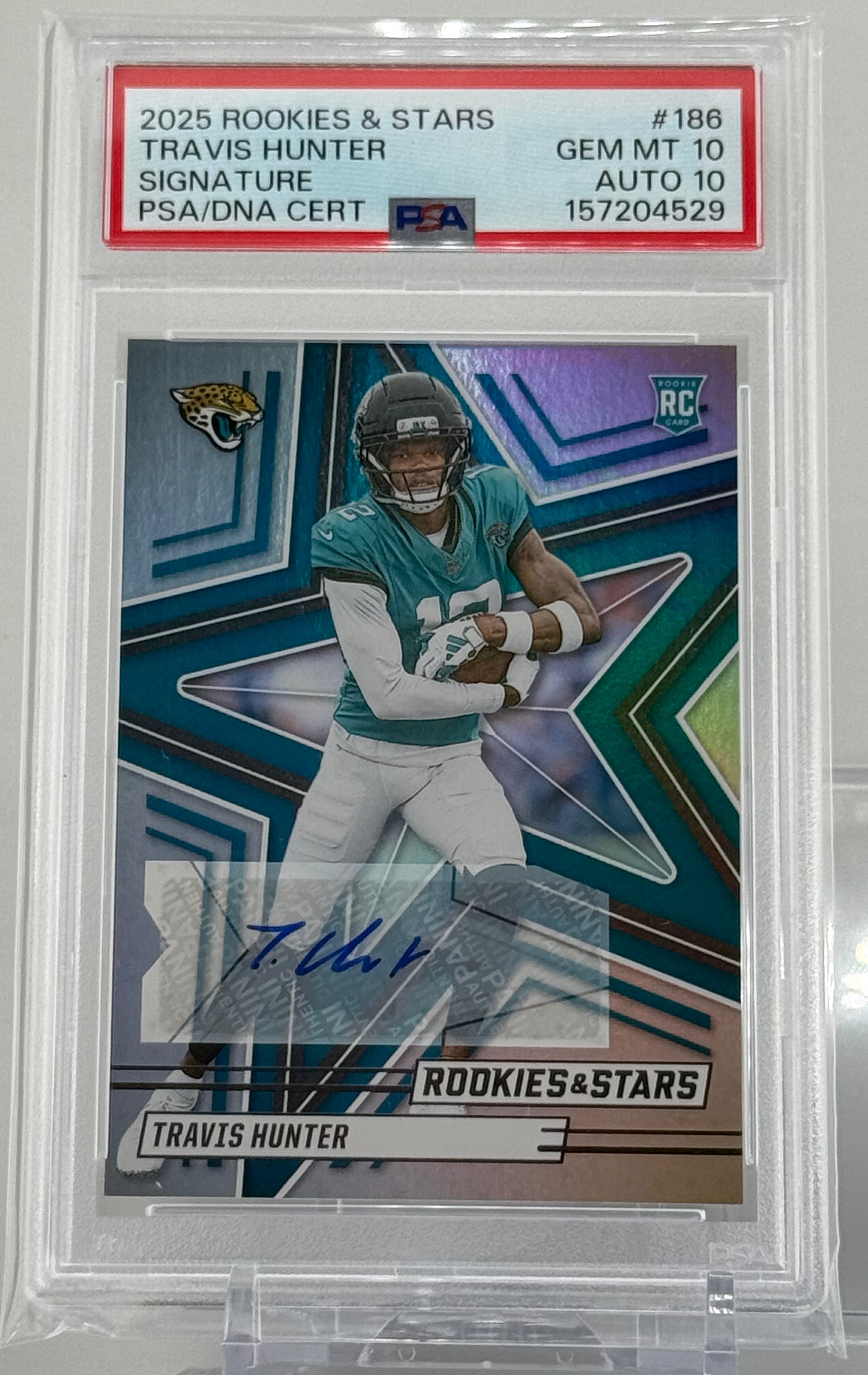 2025 Panini Rookies & Stars Travis Hunter Auto PSA 10/10 Jacksonville Jaguars RC