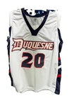TJ McConnell Signed White Duquesne Custom Jersey JSA Size L
