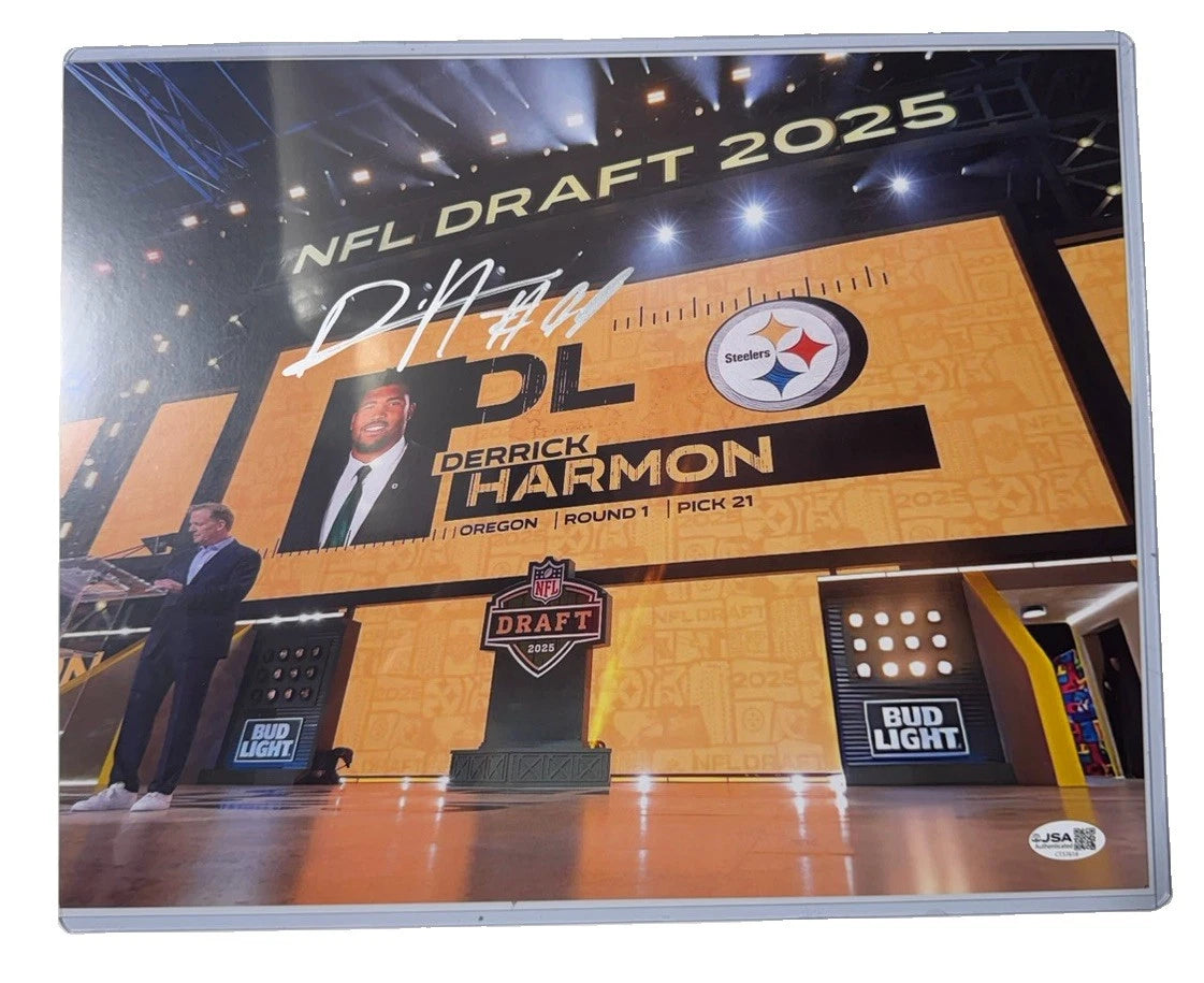 Derrick Harmon Signed Silver 11x14 Pittsburgh Steelers Draft Photo JSA