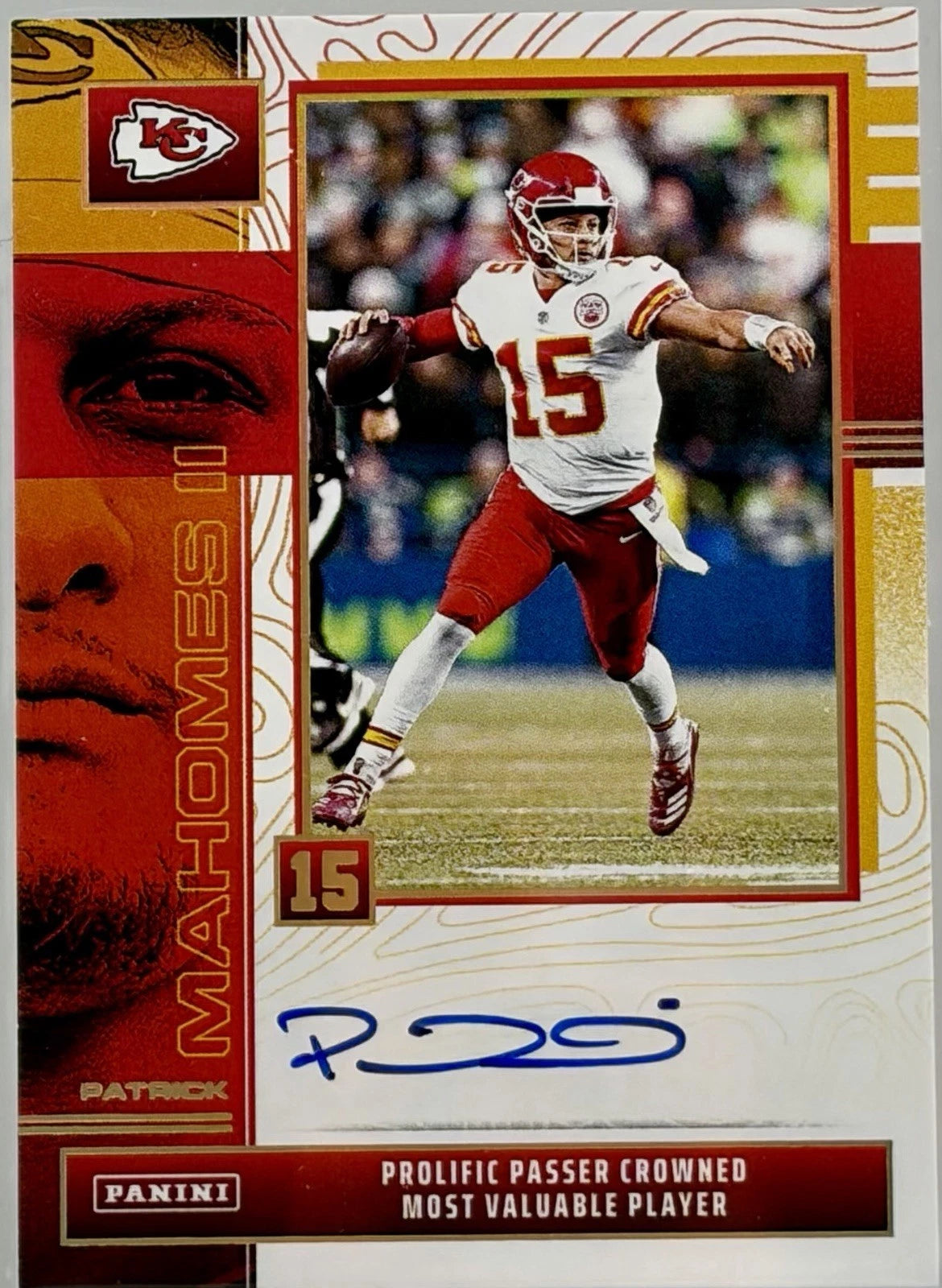 2025 Panini Select Patrick Mahomes On Card Auto MVP Chiefs