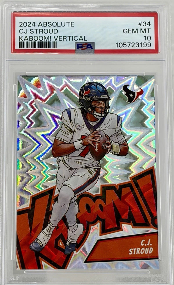CJ Stroud 2024 Panini Absolute KABOOM Vertical PSA 10 Case Hit Houston Texans