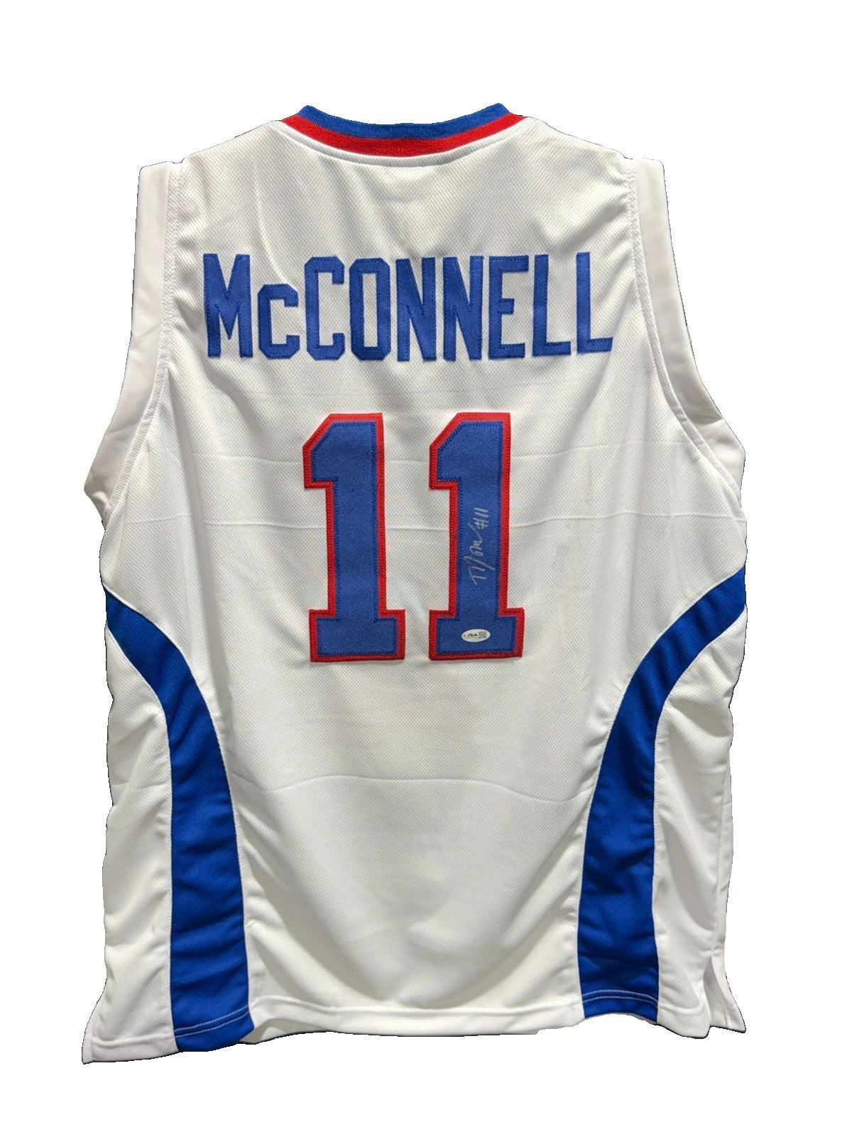 TJ McConnell Signed White Chartiers Valley Custom Jersey JSA Size XL
