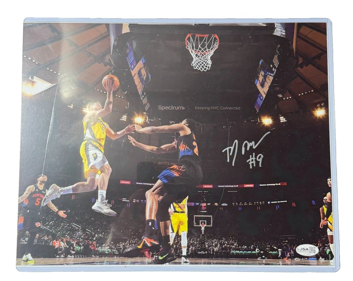 TJ McConnell Signed 11x14 Indiana Pacers Jump Photo JSA