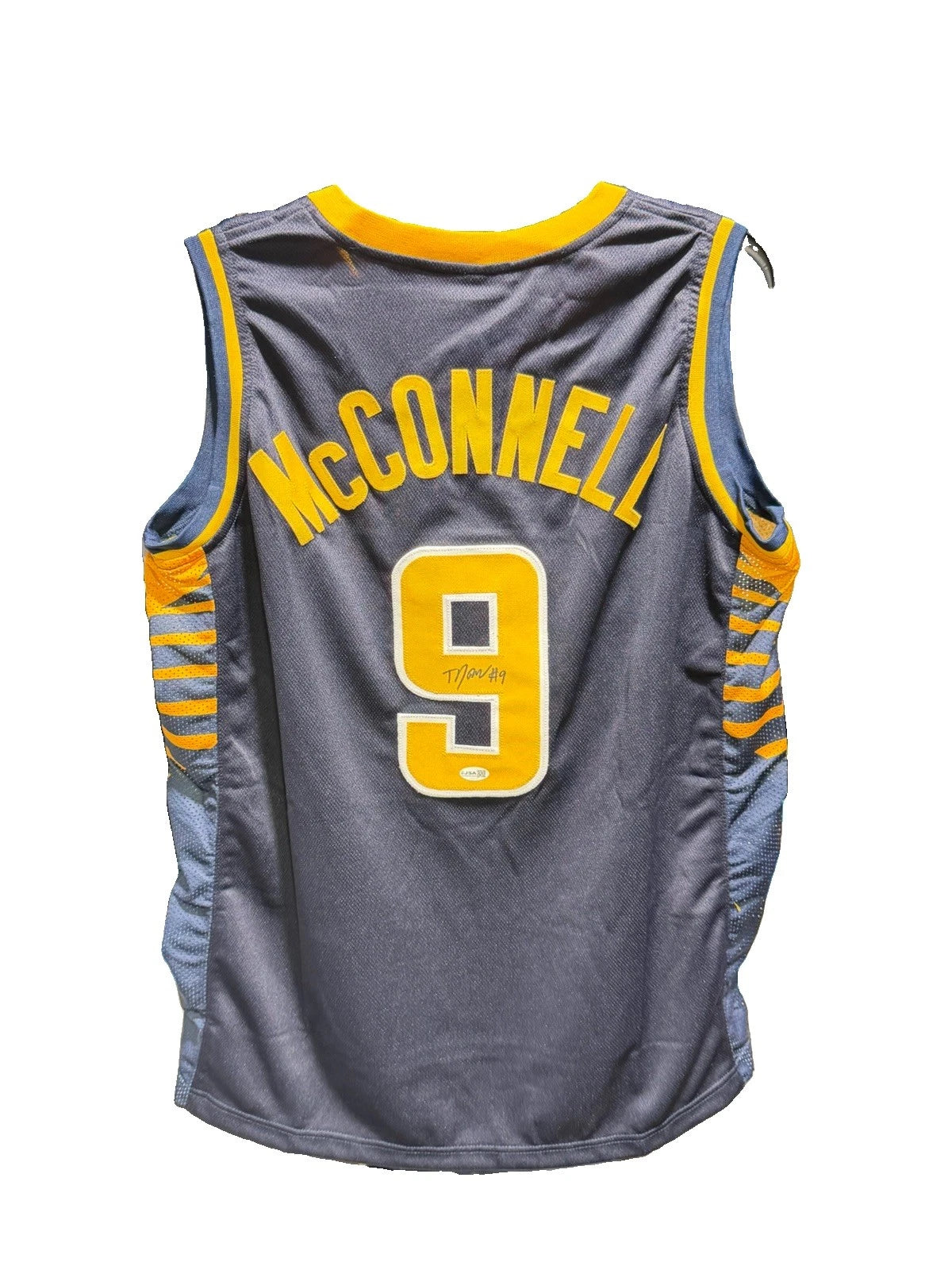 TJ McConnell Signed Navy Indiana Pacers Custom Jersey JSA Size XL