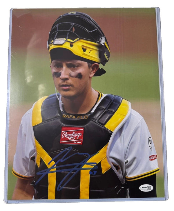 Rafael Flores Jr. Signed 11x14 Head Shot Blue Pittsburgh Pirates JSA