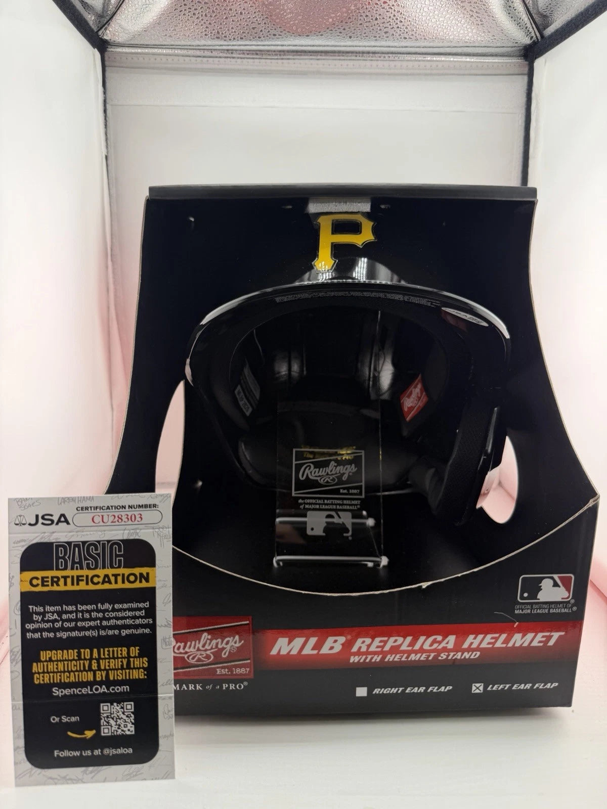Rafael Flores Jr. Signed MLB Pittsburgh Pirates Replica Helmet JSA