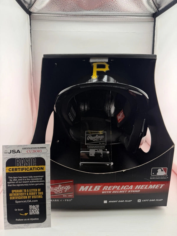 Rafael Flores Jr. Signed MLB Pittsburgh Pirates Replica Helmet JSA