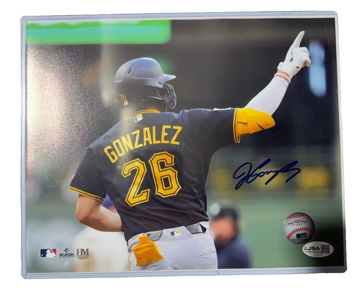 Jacob Gonzalez Signed 8x10 Pittsburgh Pirates Pointing Photo JSA