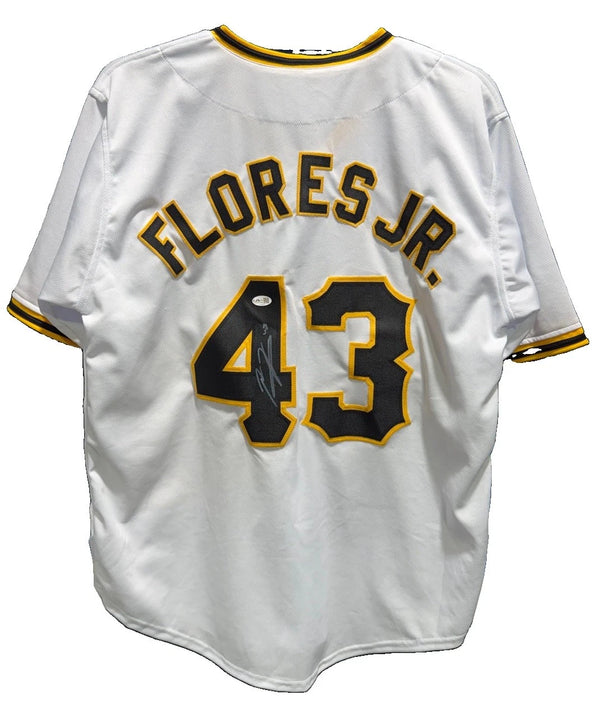 Rafael Flores Jr Signed Custom White Jersey Pittsburgh Pirates JSA Size L