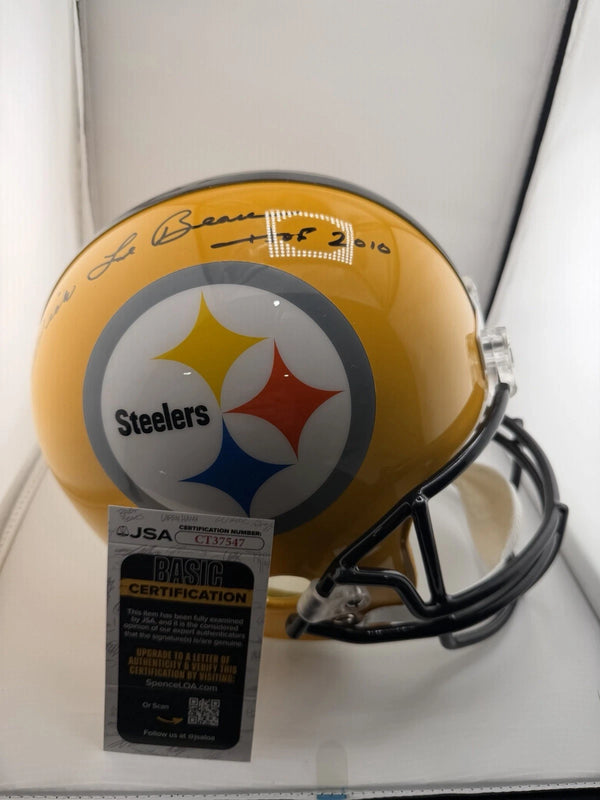 Dick LeBeau Signed Replica Yellow Pittsburgh Steelers Helmet “HOF 2010” JSA 547