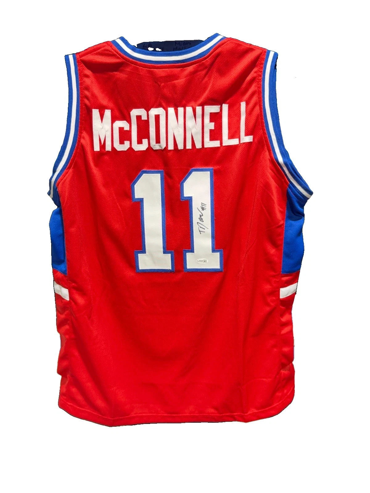 TJ McConnell Signed Red Chartiers Valley Custom Jersey JSA Size XL