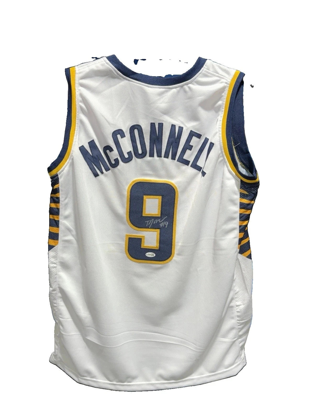 TJ McConnell Signed White Indiana Pacers Custom Jersey JSA Size XL