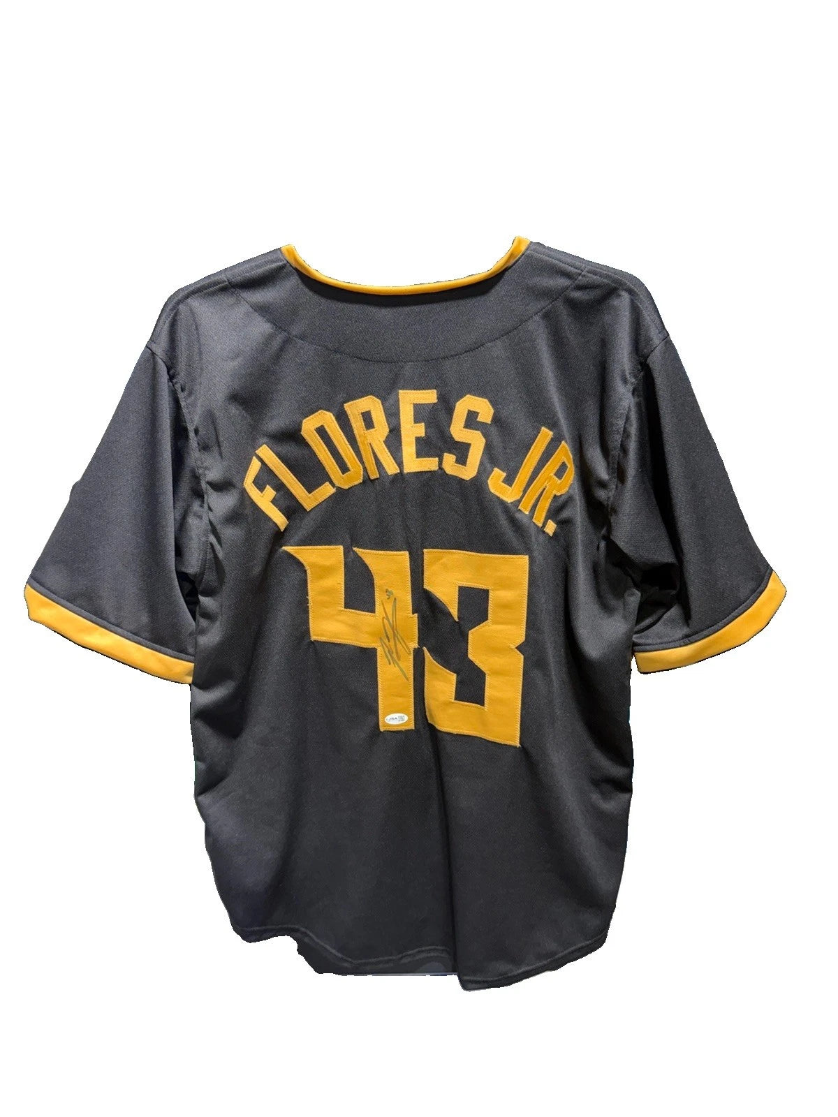 Rafael Flores Jr Signed Custom Black Pittsburgh Pirates Jersey JSA Size L
