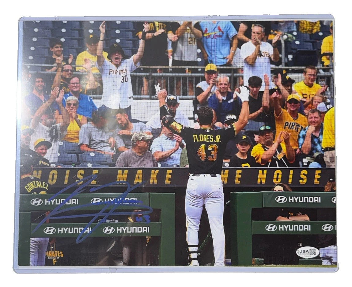 Rafael Flores Jr. Signed 11x14 Cheering Photo Pittsburgh Pirates JSA