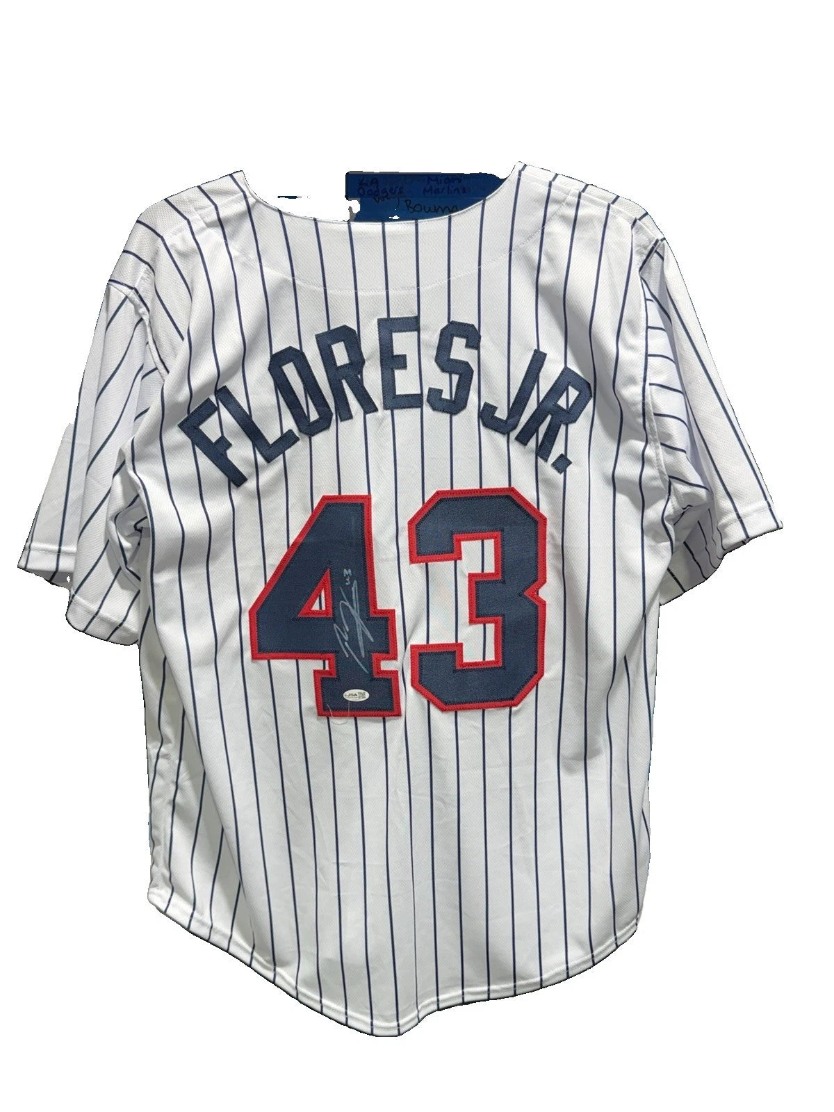 Rafael Flores Jr Signed Custom Patriots Jersey JSA Size L