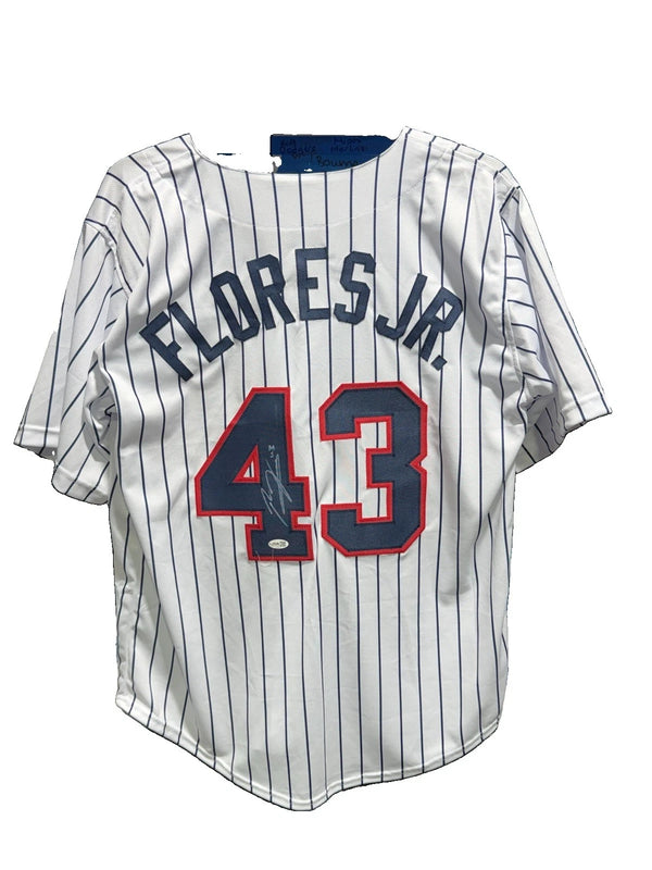 Rafael Flores Jr Signed Custom Patriots Jersey JSA Size L