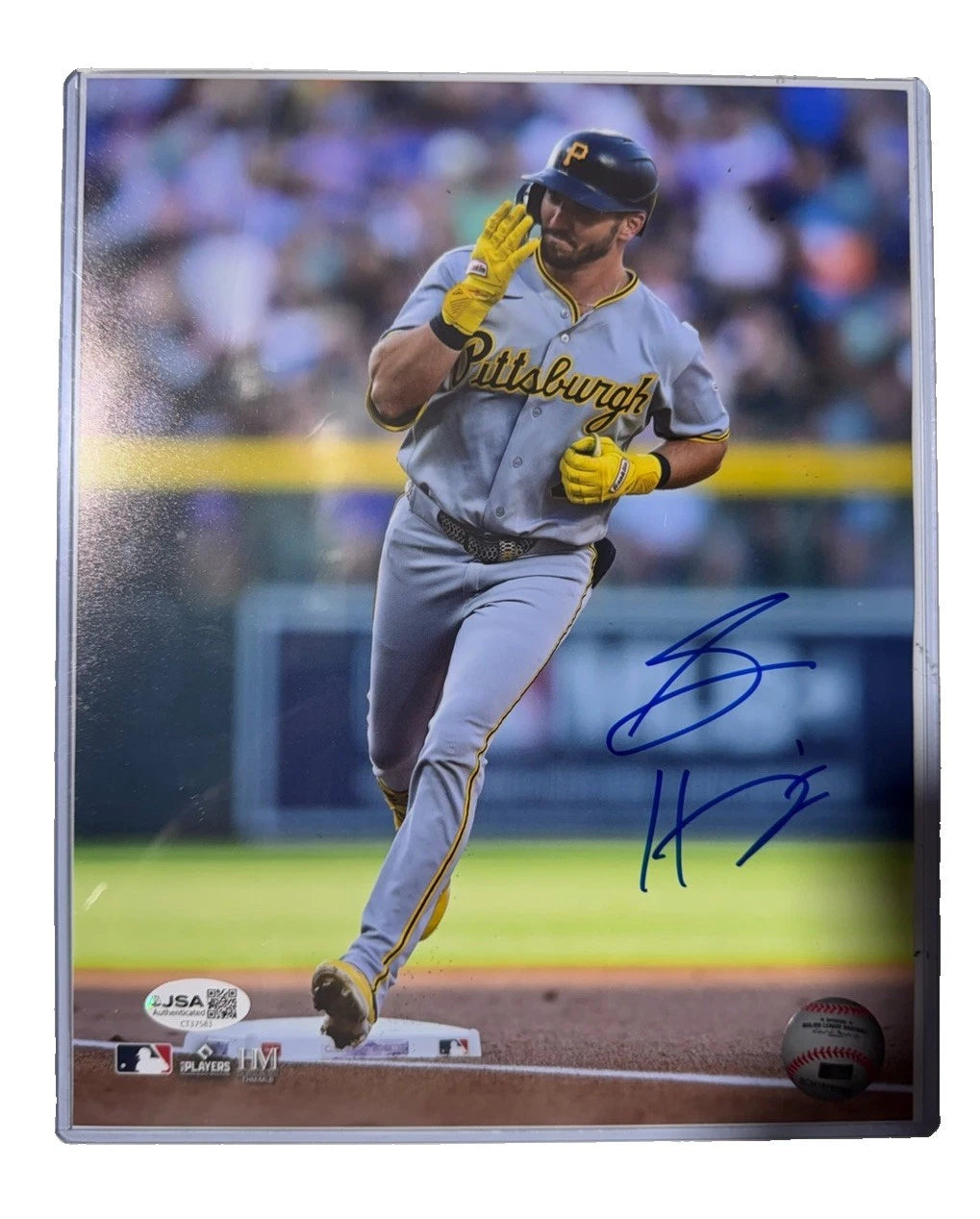 Spencer Horwitz Signed 8x10 Photo Pittsburgh Pirates Rounding Bases JSA