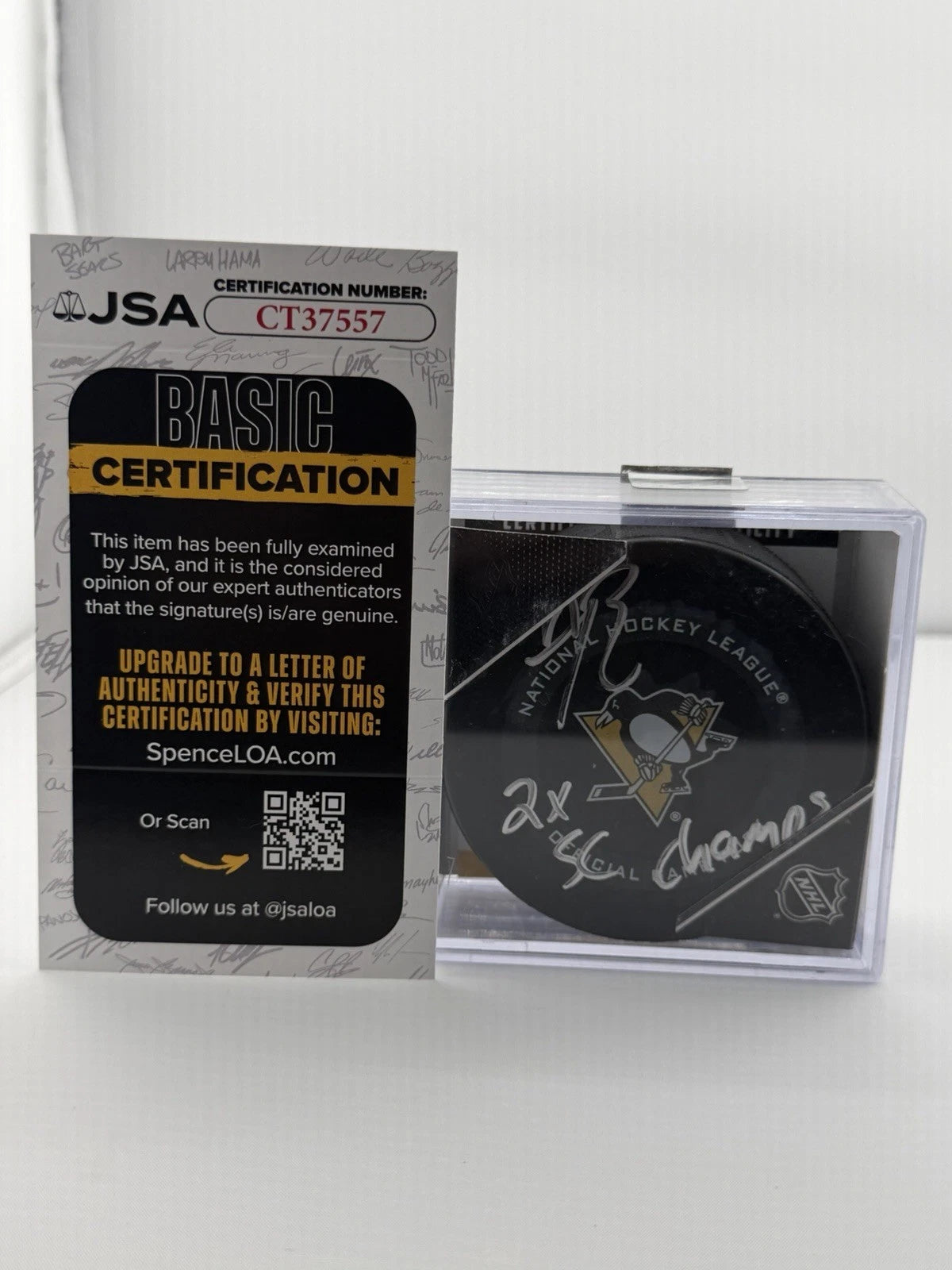 Bryan Rust Signed And Inscribed Pittsburgh Penguins Puck JSA