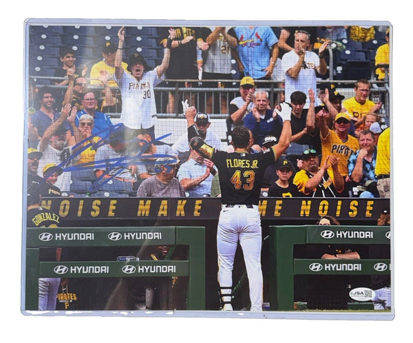 Rafael Flores Jr. Signed 11x14 Cheering Crowd Photo Pittsburgh Pirates JSA