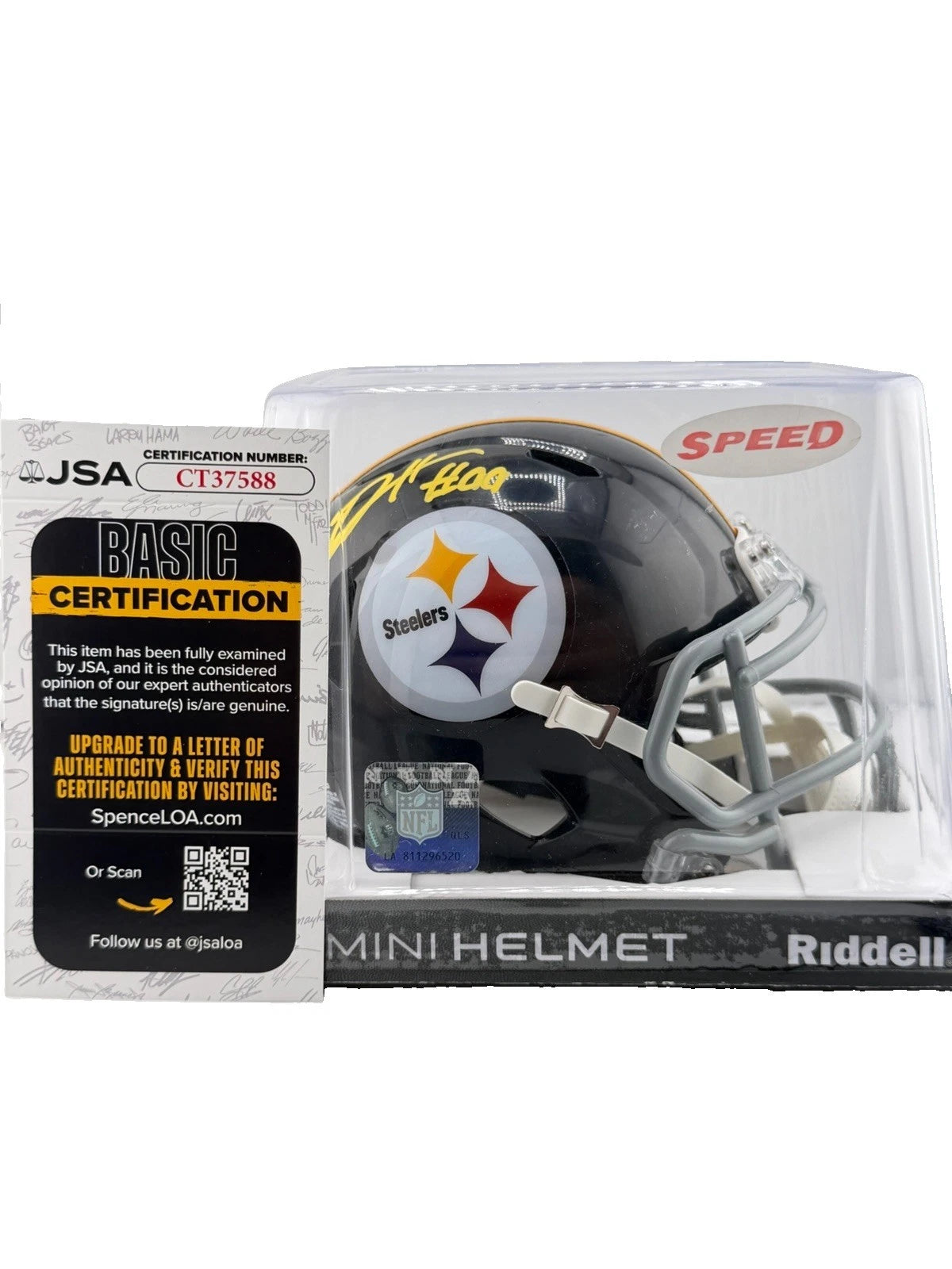 Derrick Harmon Signed Pittsburgh Steelers Mini Helmet JSA 588